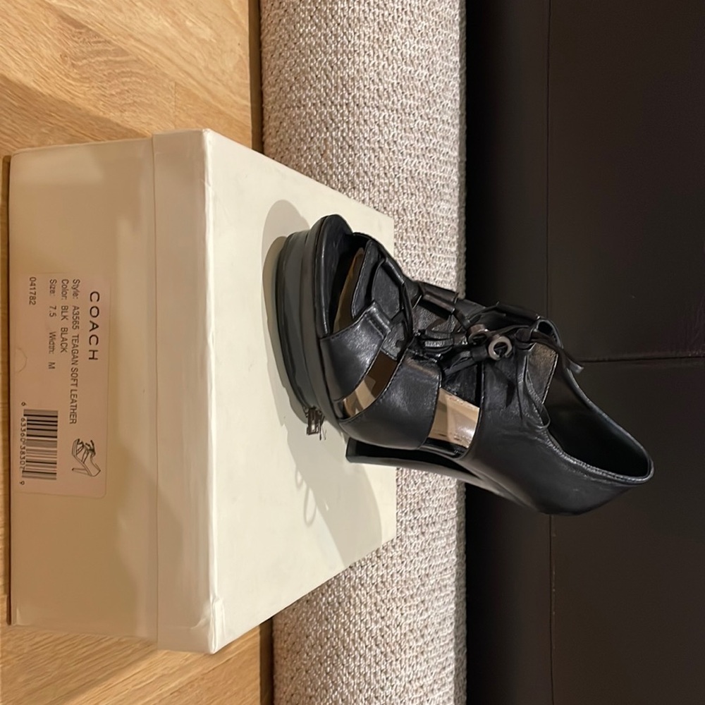 Coach Teagan Black Peep Toe Pump